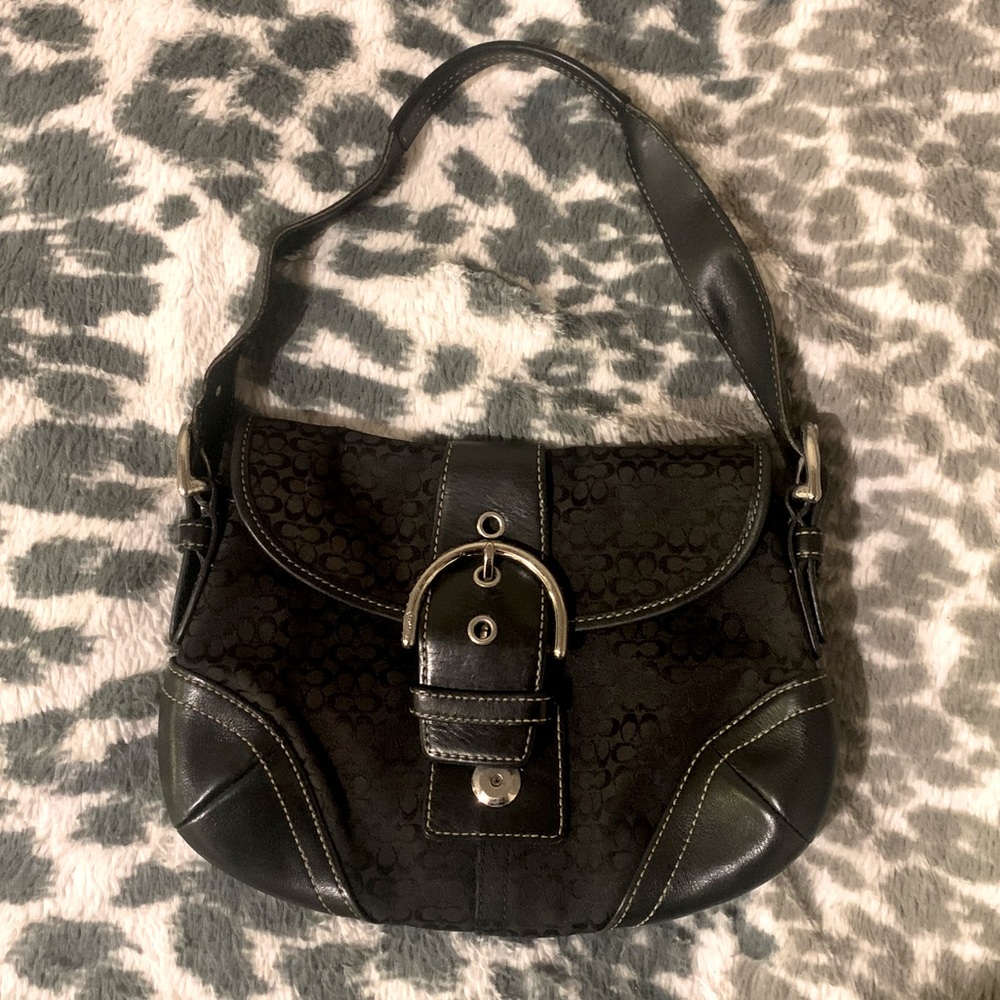 COACH Leather Soho Buckle Flap Purse